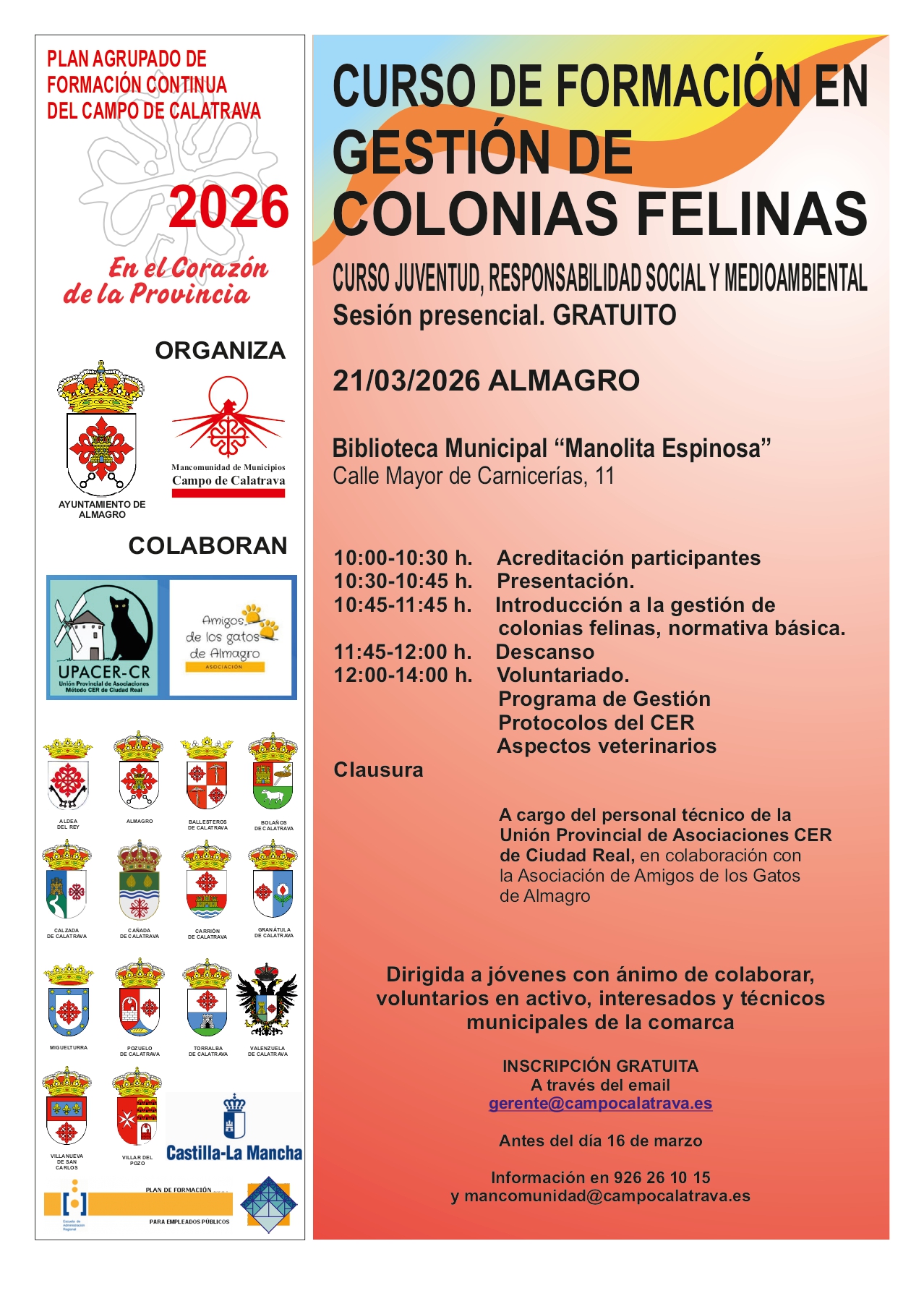 Curso de formación en gestión de colonias felinas
